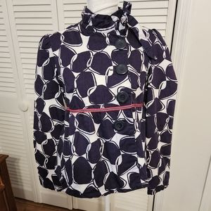 Miss Match DEPT Navy and White Tie Collar Blazer, Ladies Size Medium